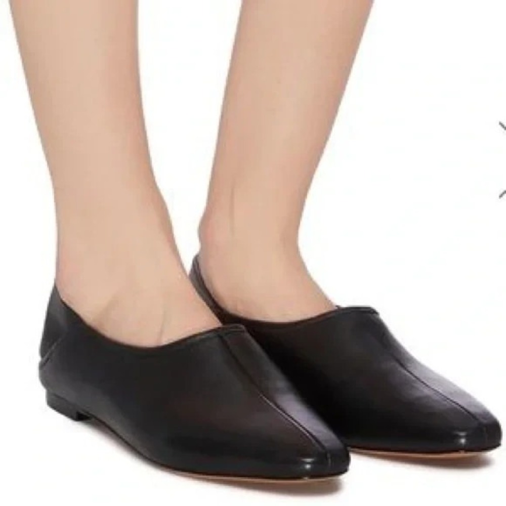 Vince Branine Women's Flats Loafers Slip On Shoes Black Leather Size EU 37 US 7